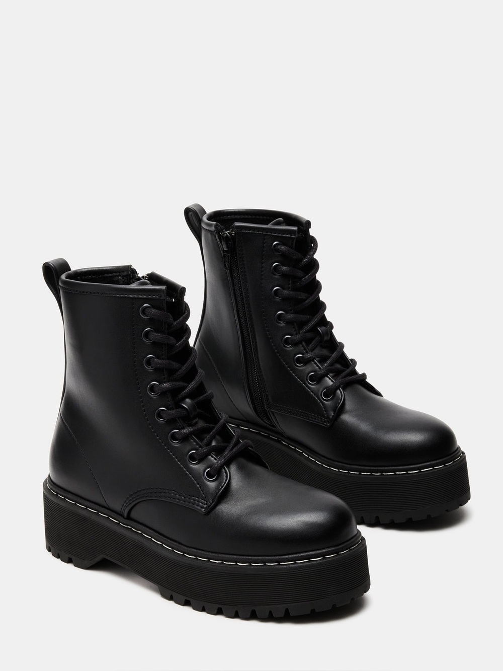 Steve Madden Betty Platform Black Combat Boots